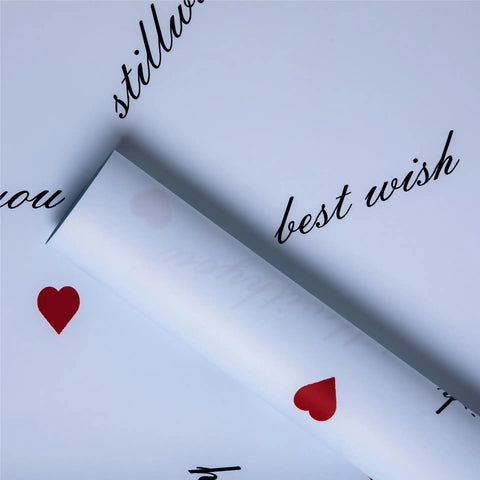 High Quality Heart Coated Single Side Waterproof Paper Eco-friendly Flower Bouquet Floral Gift