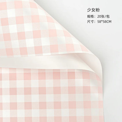 Waterproof Summer Plaid Wrapping Paper Korean Version Floral Arrangement Flower Packaging Materials Popular for Flower Shops