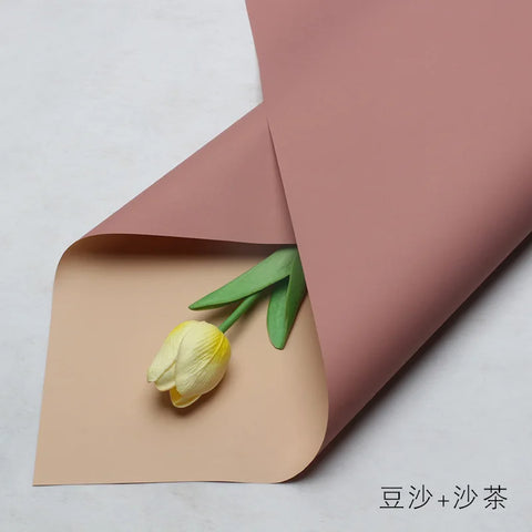 Handmade Ou Ya Two-Color Floral Wrapping Paper Waterproof Flower Packaging with Coating for Bouquets