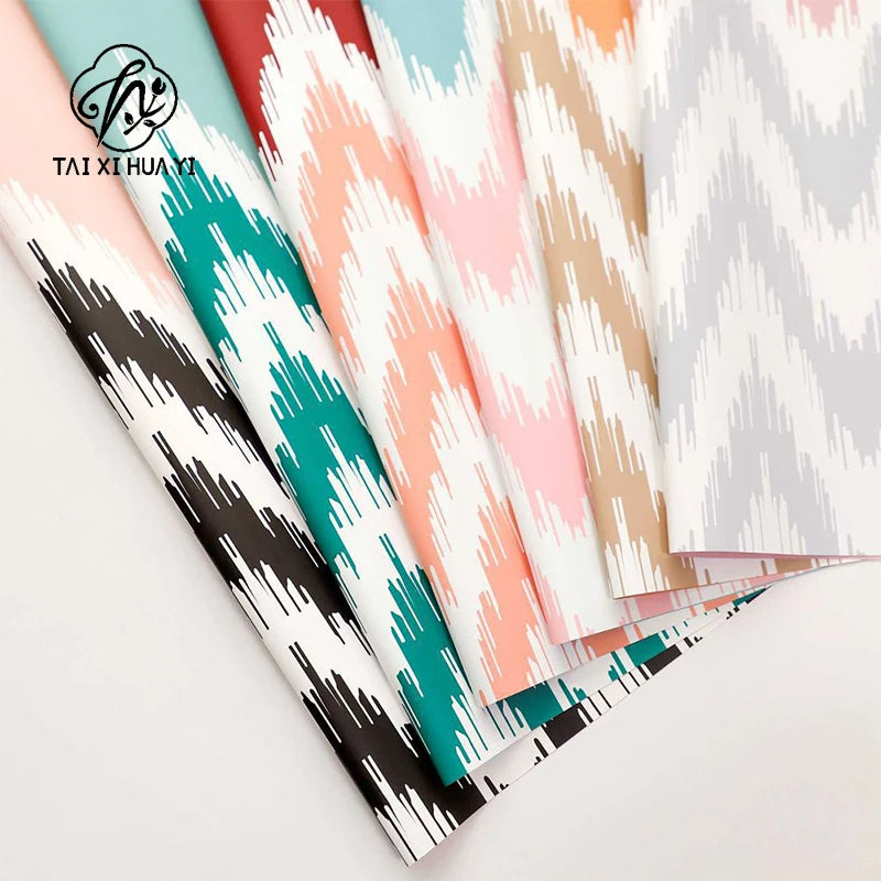Snow Mountain Flower DIY Handmade Gift Paper Coated Bouquet Packaging Paper Single Stripe รูปสินค้าหลัก
