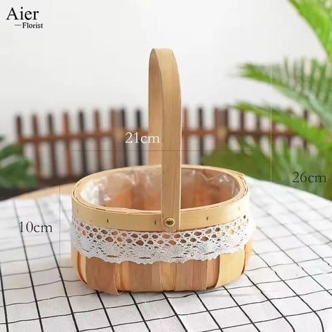 Aierflorist Handmade Eco-Friendly Multifunction Straw Seagrass Rustic Wedding Favor Party Decoration Rope Woven Basket Storage