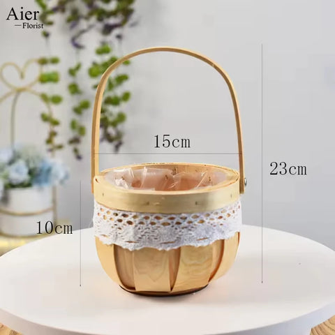 Aierflorist Handmade Eco-Friendly Multifunction Straw Seagrass Rustic Wedding Favor Party Decoration Rope Woven Basket Storage