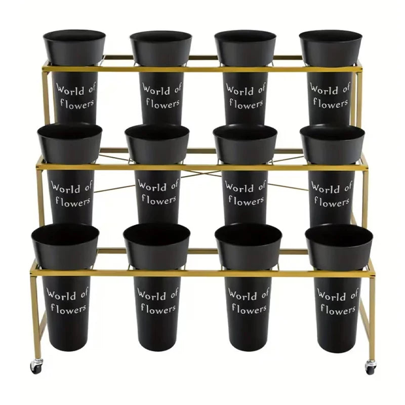 High Quality Durable PP Decorative Plastic Flower Pot & Container Drainage Hole White/Black Colors 8L Capacity Home Garden Use Main image