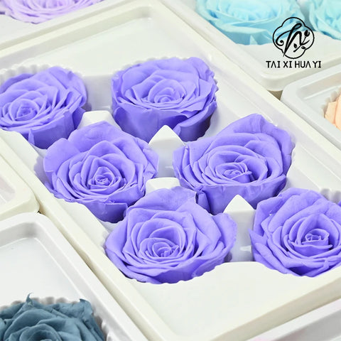 Forever Roses Preserved Flower Heads 6 Pieces DIY Gift Making Materials Wedding Centerpieces Flower Decorations Items