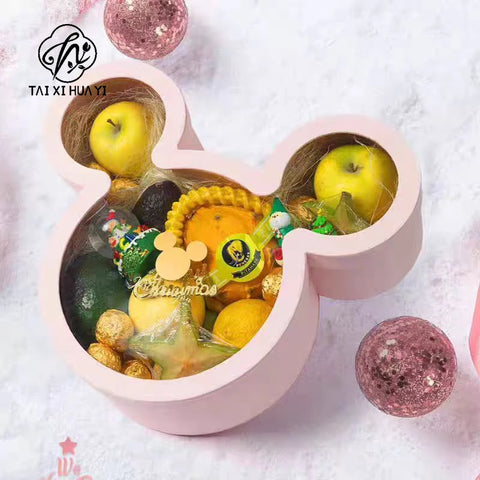 Mickey Shape Floral Cardboard Gift Packaging Rose Boxes for Presenting Flowers or Small Items Premium Paper Boxes