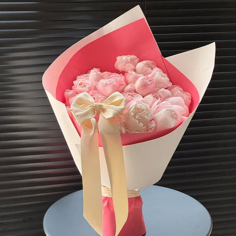 Waterproof Single-Sided Coated Plastic Flower Wrapping Paper Pure Solid Color Bouquet Packaging Sheets for Florists