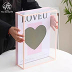Acrylic Transparent Heart-shaped Gift Box Square Box Flower Bouquet Packaging for Roses Rose Box Storage