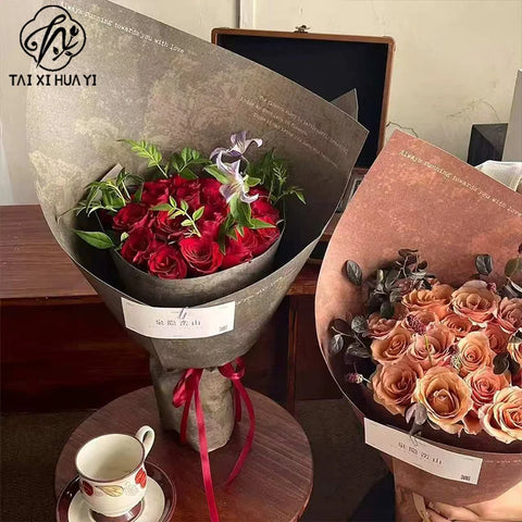Flower Wrapping Paper Plastic Wrapping Paper Maillard Cappuccino Bouquet Wrapping Premium Handmade DIY Virgin