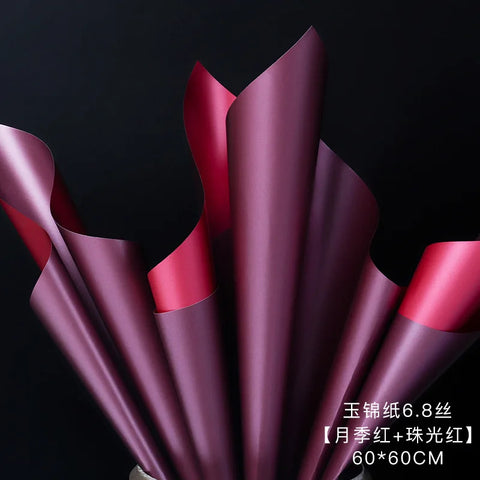 Matte Gold Sand Floral Bouquet Gift Packaging Paper Two-Tone Two-Sided Coating