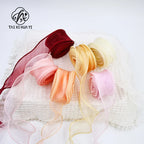 Fishtail Luxury Satin Silk Ribbon Fresh Flower DIY Material Wavy Edge Bow Ribbon Cake Edge Christmas