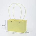 Waterproof Rectangular Flower Box Small Paper Bag with Handle Candy Color Bouquet Packaging Gift Box Tote Box for Flowers Candy
