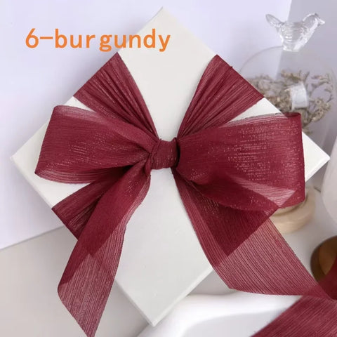 5cm Luxury Glitter Chiffon Organza Ribbon Crafts Floral Bouquets Wedding Christmas Car Party Decorations Valentine's Day Gift
