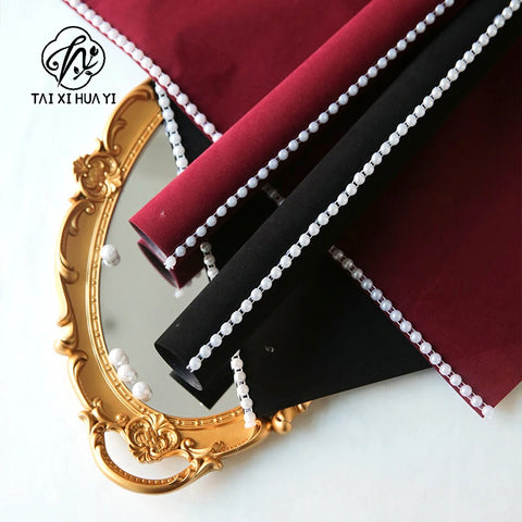Luxurious Velvet Pearl Accent Paper for Gift Packing for Special Occasions Mother's Day Weddings Elegant Rose Bouquet Wrapping