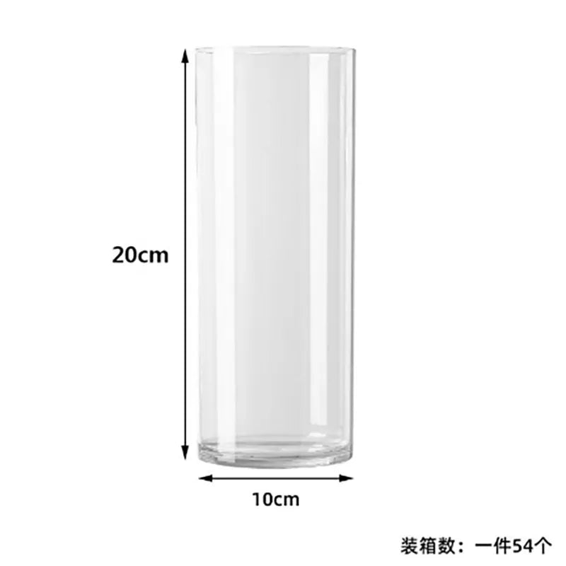 High-Grade Transparent Acrylic Cylindrical Vase Art Deco Design Tabletop for Wedding Flower Arrangements Anti-Fall Plastic