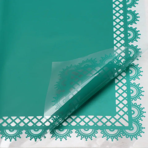 Glass Paper with Petal Lace Design Transparent Plastic Waterproof Flower Paper Single Side Coating Flower Wrapping Paper