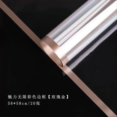 Transparent Border Coated Single-Sided OPP Waterproof Eco-Friendly Recyclable Offset Printing Compatible Flower Paper