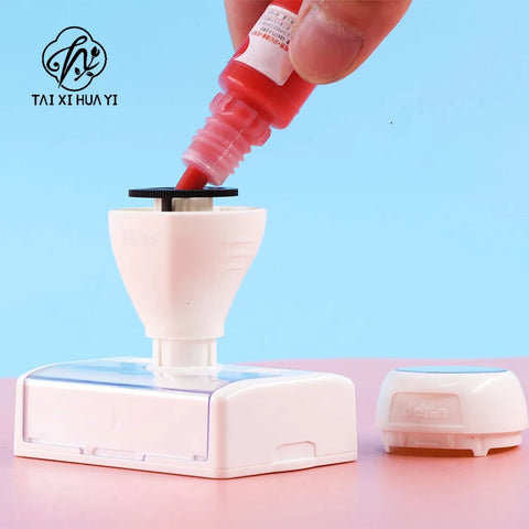 Office Flash Rubber Stamps Case with Plastic Blank Ink Stamp Mount Shell and Handle for Household Grocery and Gift Industries