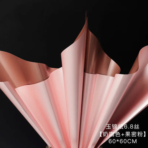 Matte Gold Sand Floral Bouquet Gift Packaging Paper Two-Tone Two-Sided Coating