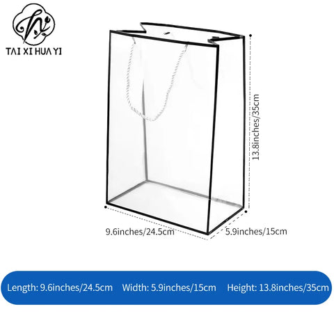 Customized Transparent PP Flower Bag Transparent Flowers Packing Bag Portable Pp Material Tote Bag
