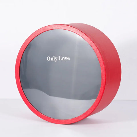 Elegant Round Window Transparent Recycled Materials Embossed PVC Flower Box for Valentine's Day Rose Presentation and Gift