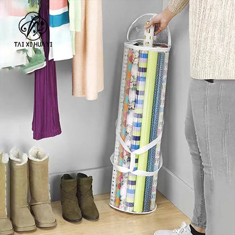 PVC Cylinder Heavy Duty Lightweight Gardening Dustproof Wrapping Paper Holder Organizer Zipper Storage Bags Customized Packing