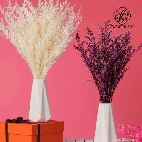 White Preserved Dried for Grass Home Decor Yunnan Factory Wholesale Bleached Light Color Wedding Christmas Day Mother's Day