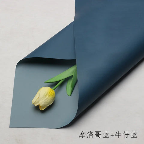 Handmade Ou Ya Two-Color Floral Wrapping Paper Waterproof Flower Packaging with Coating for Bouquets