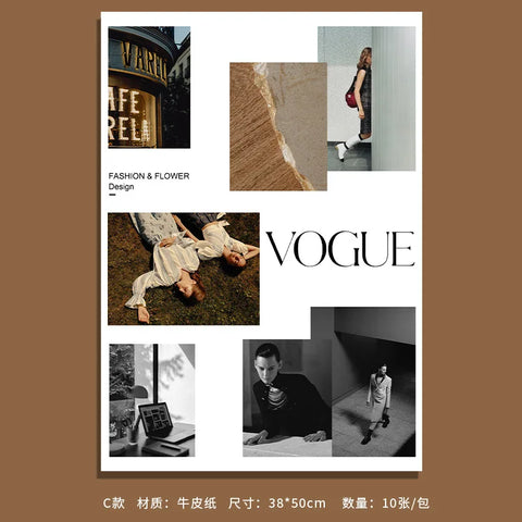 Pictorial Style DIY Material Fashion Cover Flower Kraft Paper with Single-sided Coating for Packaging