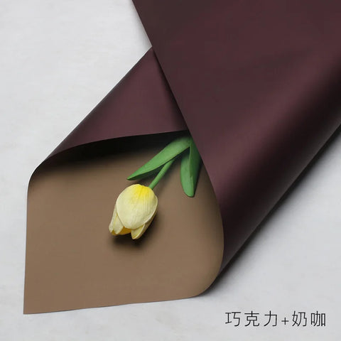 Handmade Ou Ya Two-Color Floral Wrapping Paper Waterproof Flower Packaging with Coating for Bouquets