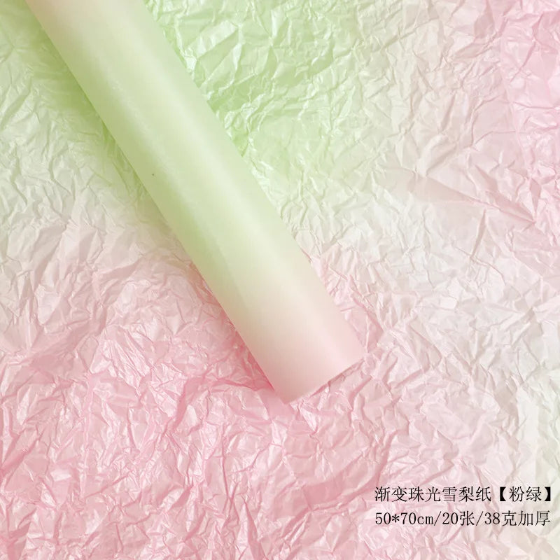 Christmas Eco-friendly Biodegradable Water-proof Single Side Coated PE Sugarcane Pulp Flowers Print Gift Wrap