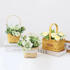 Handmade Wicker Basket Home Storage Fashionable Hanging Eco-friendly Rattan Woven Flower Basket