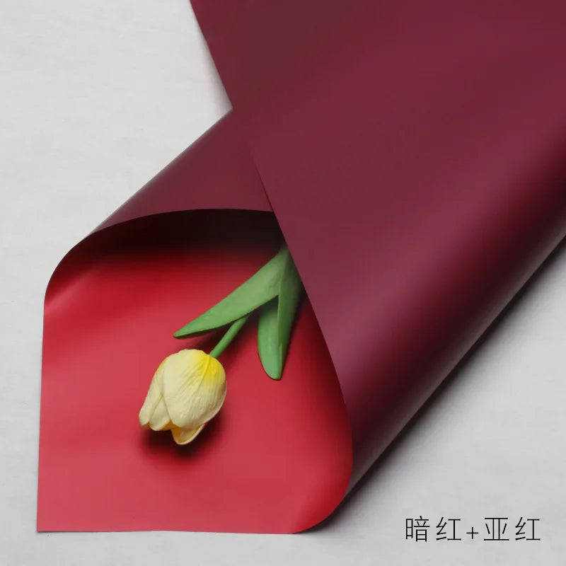 Handmade Ou Ya Two-Color Floral Wrapping Paper Waterproof Flower Packaging with Coating for Bouquets