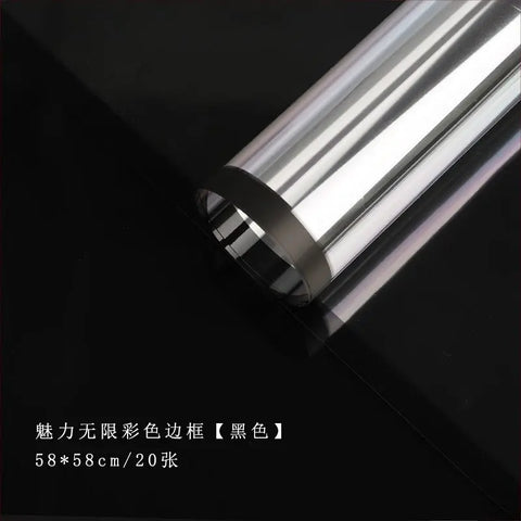Transparent Border Coated Single-Sided OPP Waterproof Eco-Friendly Recyclable Offset Printing Compatible Flower Paper
