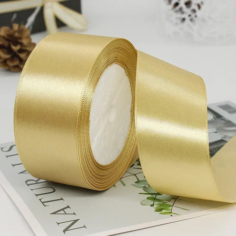 22meters Satin Ribbon 50-Color 4cm Sash DIY Craft Handmade Christmas Wedding Party Fabric Decoration Polyester Gift Ribbons