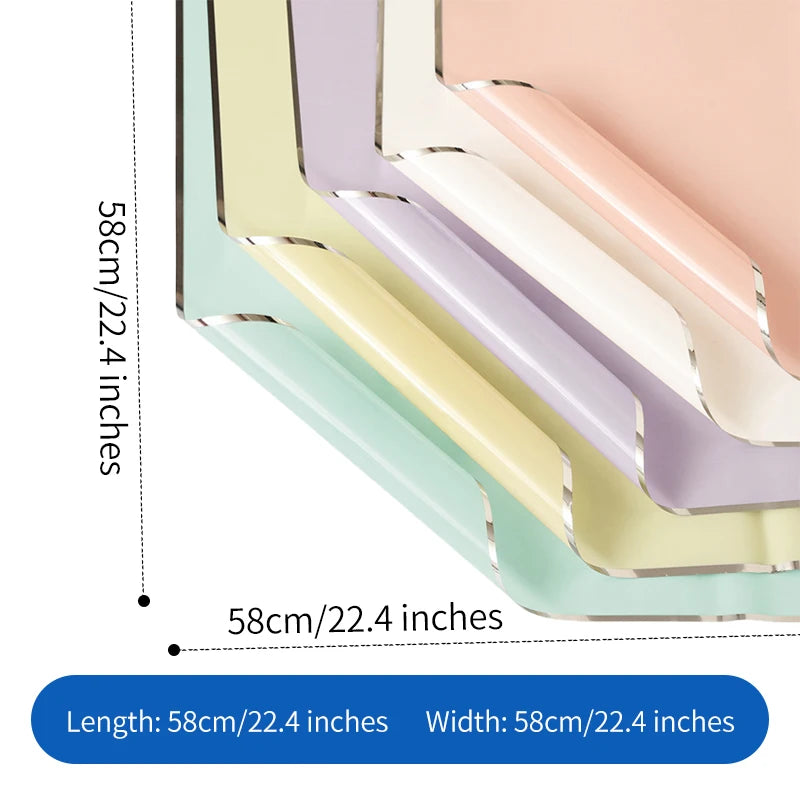 Silver Edged Semi Transparent Single-Sided Silver Ion Matte Coated Eco-friendly Recyclable Waterproof Jelly Film Bouquet Paper
