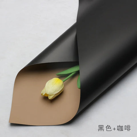 Handmade Ou Ya Two-Color Floral Wrapping Paper Waterproof Flower Packaging with Coating for Bouquets
