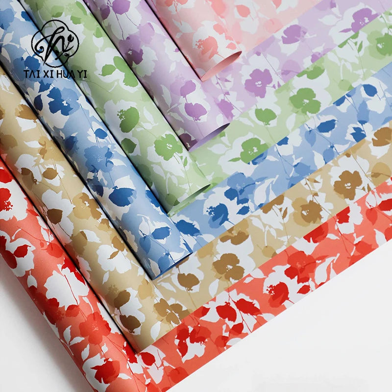Single-sided Coated Paper Summer Flower Tea Flower Packaging Plastic OPP Material Paper Bouquet รูปสินค้าหลัก