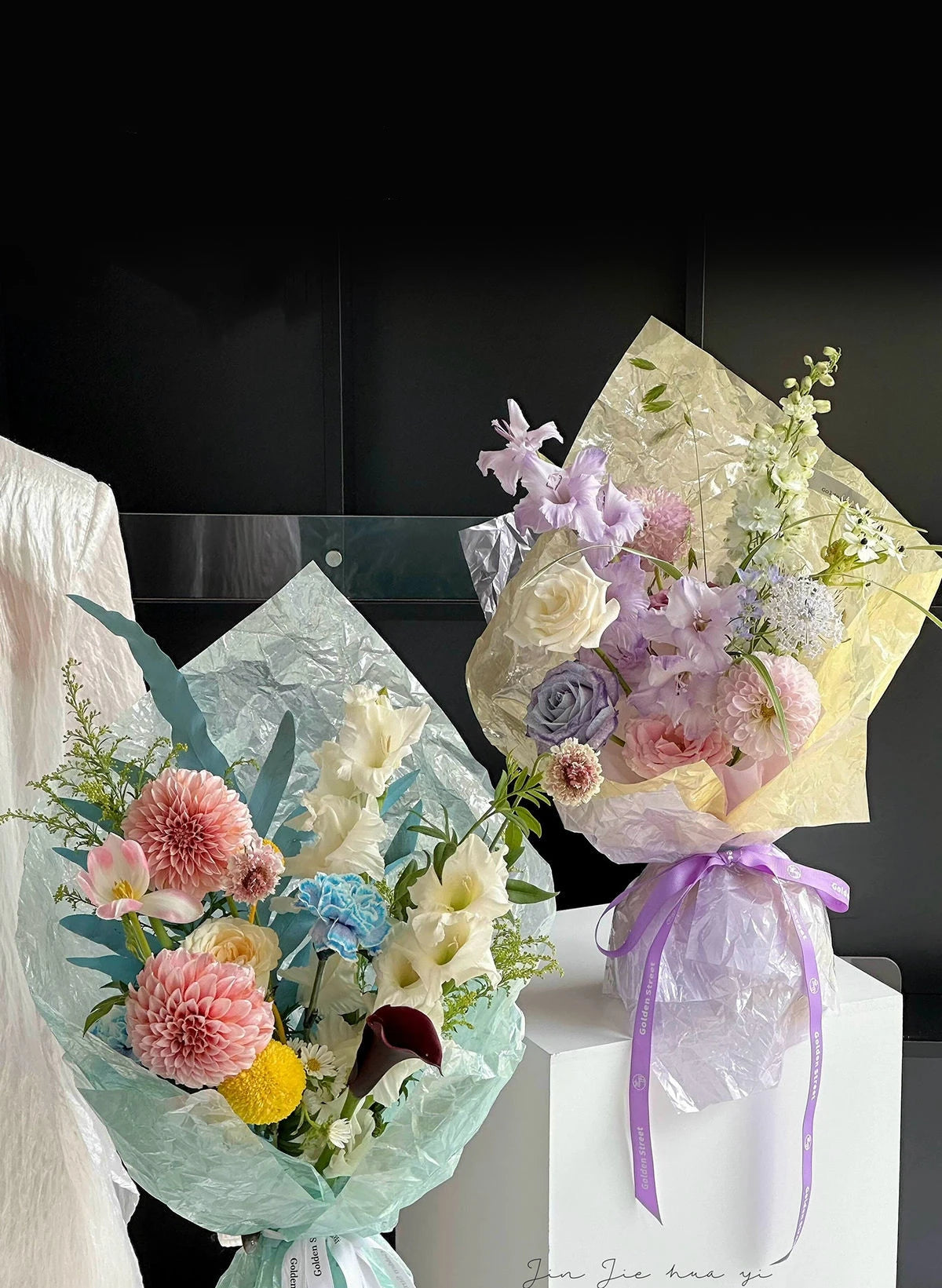Custom High-End Thickened Waterproof Pearlescent Glass Film Coated Flower Bouquet Wrapping Paper