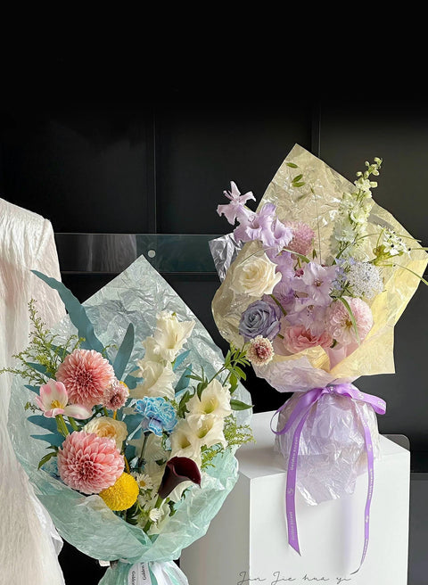 Custom High-End Thickened Waterproof Pearlescent Glass Film Coated Flower Bouquet Wrapping Paper