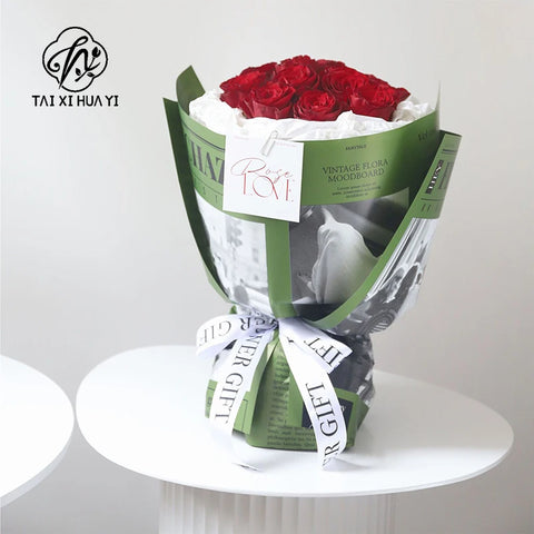 Modern Girl Weekly Series English Newspaper Gift Pack New Fashion Flower Packaging Paper with Single Side Coating