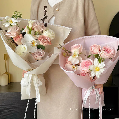 2025 Good Sale Flower Bouquet Wrapping Paper Flowers Gifts Mesh Wrapping Paper for Valentine's Day