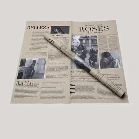 Modern Girl Weekly Series English Newspaper Gift Pack New Fashion Flower Packaging Paper with Single Side Coating