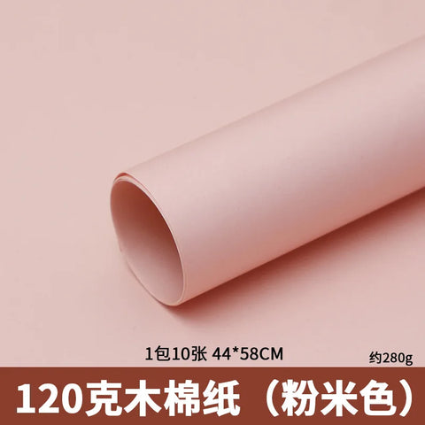 Waterproof Single-Sided Coated Plastic Flower Wrapping Paper Pure Solid Color Bouquet Packaging Sheets for Florists