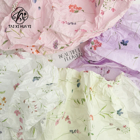 High-End Flower Wrapping Paper Hand-Rolled Ins Gift Packaging Tissue PE Coating Material