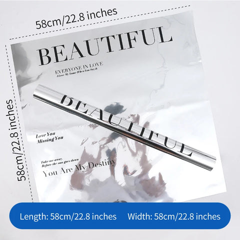 Valentine's Day Waterproof PE Coated Plastic Wrapping Paper 58*58cm for Bouquet Flower Gift Packaging