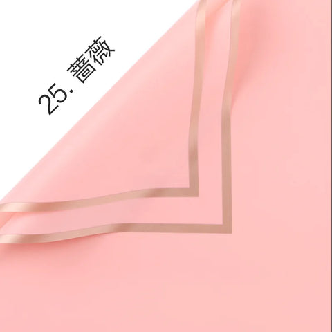 Golden Border Jelly Film Single-sided Coated Semi-transparent Matte Waterproof Flower Packaging Paper