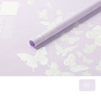 Butterfly Dance Floral Flower Art Wrapping Paper 58x58cm Recyclable PVC Coated Jelly Film Bag with Custom Options