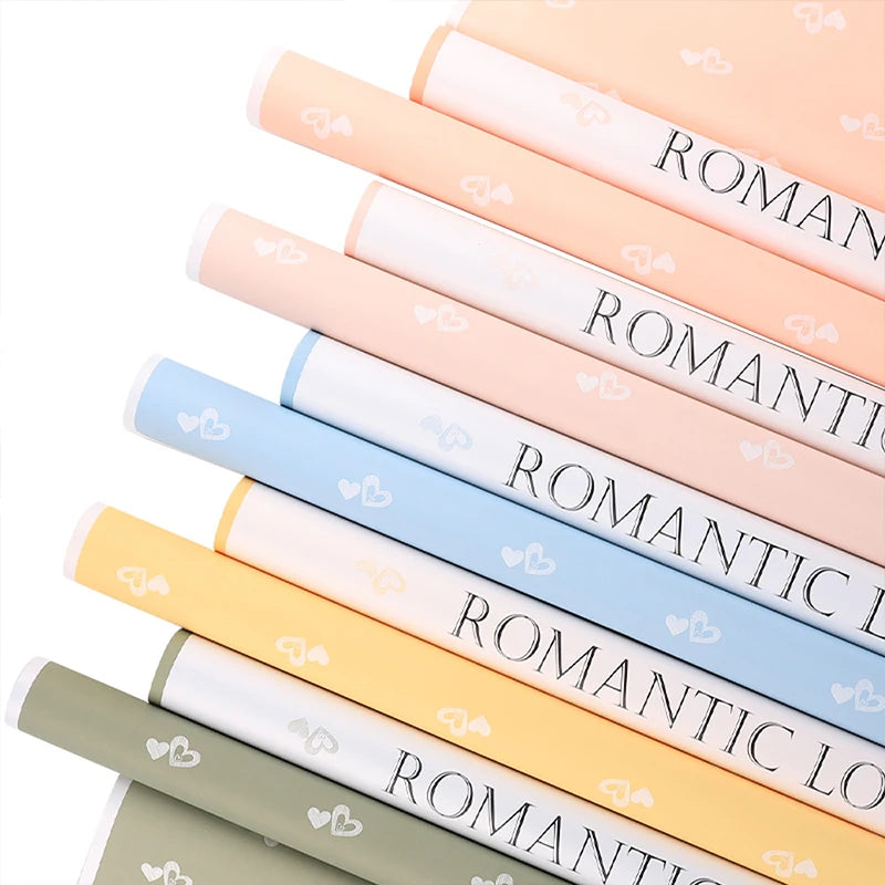 DIY Handmade Gift Packaging Paper Single-sided Waterproof Flower and Love Bouquet Paper for Coated Gifts