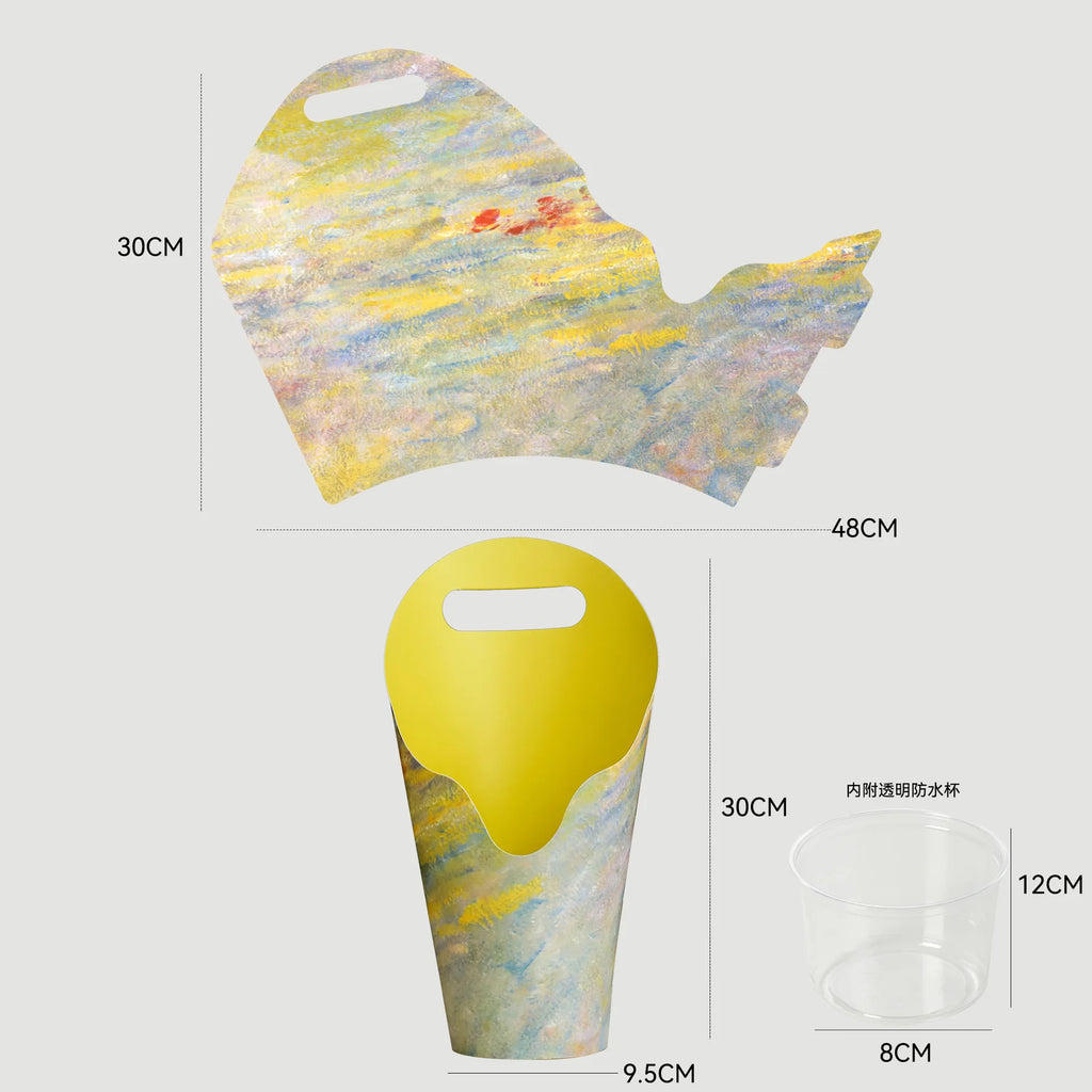 New Flowery Brand Recyclable Oil-Painted Handheld Ice Cream Shaped Stamping Paperboard Liner Customizable Gift Craft Box