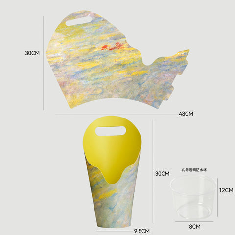 New Flowery Brand Recyclable Oil-Painted Handheld Ice Cream Shaped Stamping Paperboard Liner Customizable Gift Craft Box